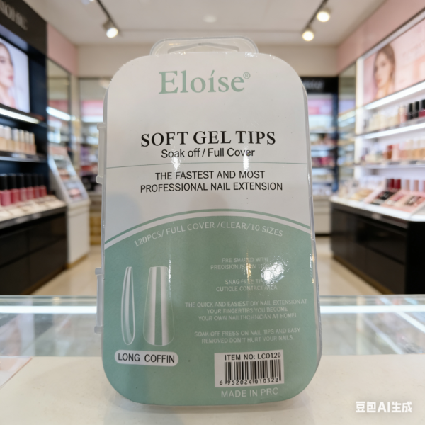 Soft gel tips long coffin 010328